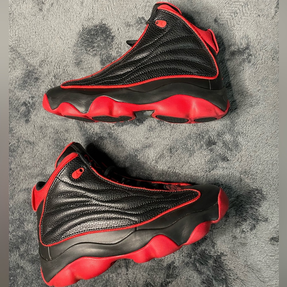 Jordan pro strong black & Varsity Red Shoes